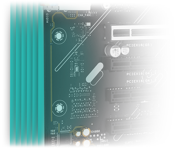 The B650EM MAX GAMING WIFI motherboard features Six-Layer PCB Design.